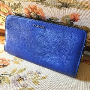 Coach Long Zip Around Wallet Royal Blue